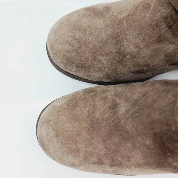 UGG Women's Tan Chaney Sheepskin Fur Dual Strap Winter Ankle Moto Boot Size 9.5 - Picture 4 of 7